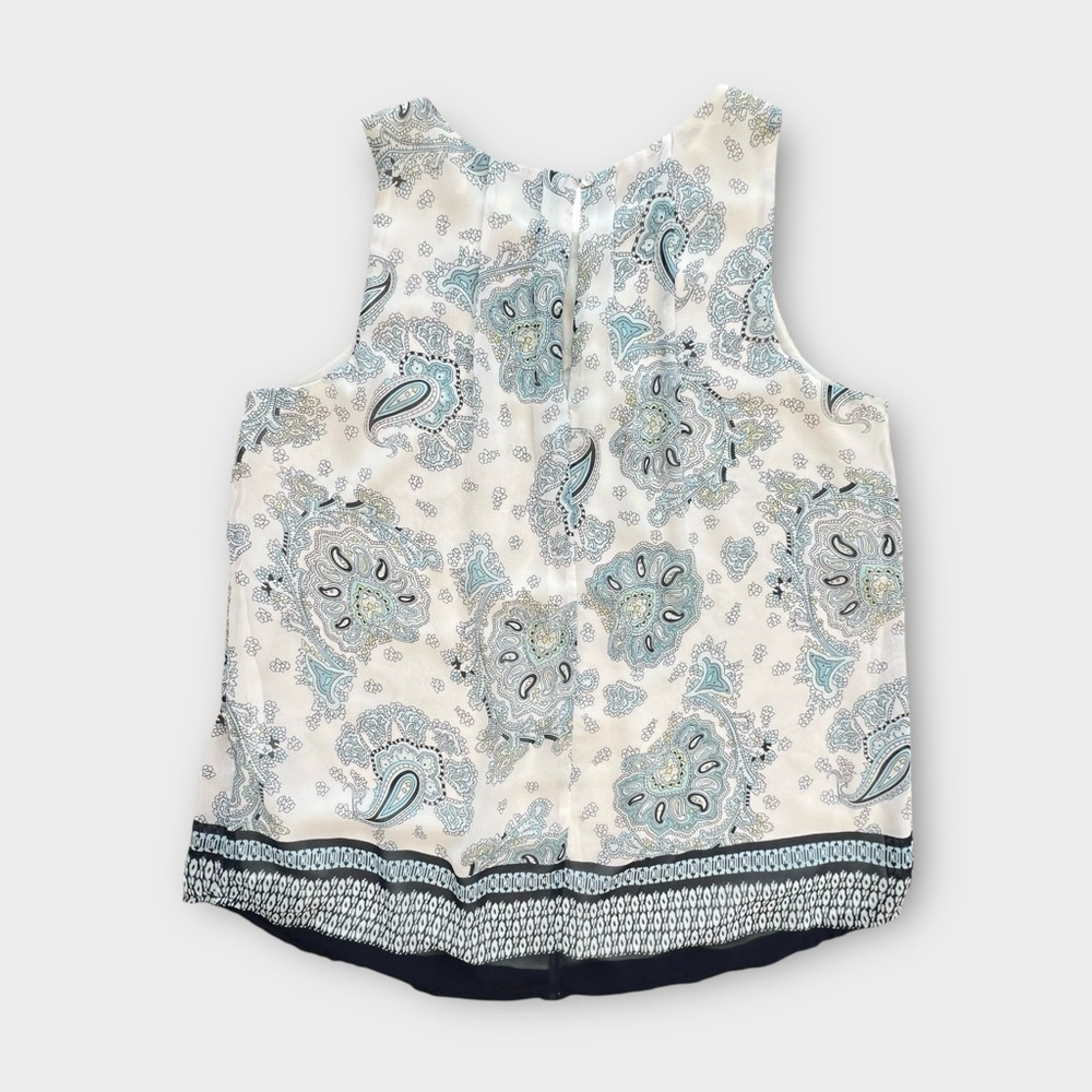 Daniel Rainn Paisley Layered Sheer Flowy Tank Top, S - Picture 2 of 7